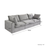 160.6" Cloud Couch Modular Sectional Sofa for Livingroom,Oversized Convertible Sofa with Storage Ottomans,6 Seat Wide Couches,Cushion Covers Removable (Khaki, 6 Seater)