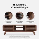 mopio Ensley TV Stand, Mid Century Modern for 55/60/65 inch TV, Farmhouse TV Stand, Entertainment Center with Storage, TV and Media Console for Living Room (Walnut, 59" Tall)