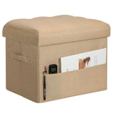 Storage Ottoman with Extra Thick Foam Padded Seat, Foldable Foot Rest Stool with Linen Fabric, 43L Ottoman with Storage Bench for Bedroom Living Room, Holds Up to 300lbs, 17x13x13in, Dark Gray