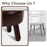 oakvivo 13in Small Foot Stool Ottoman, Round Faux Leather Foot Rest for Couch, Under Desk Pouf Footstool Footrest with Non-Skid Rubber Legs for Ling Room, Bedroom, 13''L x 13''W x 10.2''H, Green