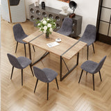 MUUOKY Dining Table Set for 4, Modern 55'' Wood Dinette Table Set for 4 with Fabric Dining Chairs,Table and Chairs Set of 4,Ideal for Kitchen Dining Room