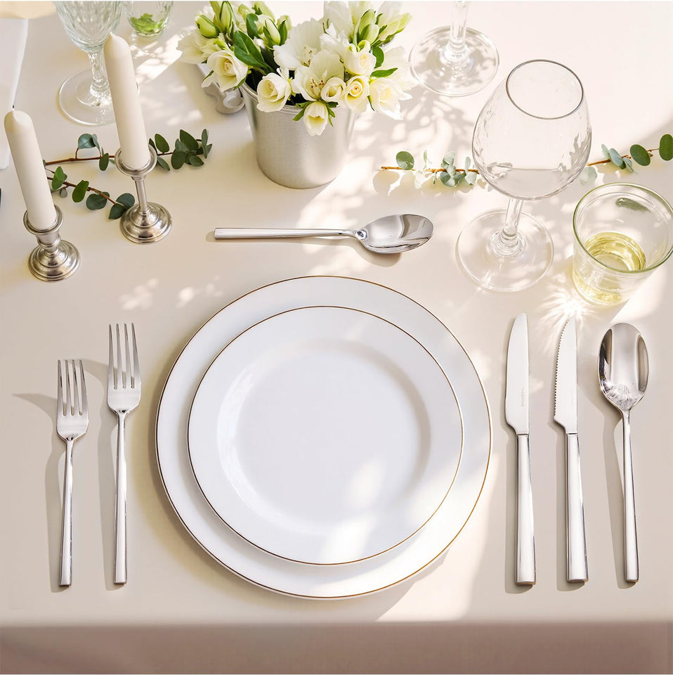 KINGSTONE Silverware Set, 60-Piece Forged Flatware Set Cutlery Set Premium Stainless Steel, Service for 12, for Kitchen, Home, Wedding, Party, Mirror Polished and Dishwasher Safe