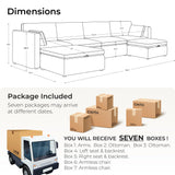 CHITA Oversized Modular Sectional Sofa, FSC Certified L Shaped Sectional Couches for Living Room, 112 inch Width,4 Seat Modular Sofa with Storage Ottoman, Linen
