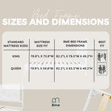 Bme Vivian 14 Inch Deluxe Bed Frame with Headboard, Rustic & Scandinavian Style with Solid Acacia Wood, No Box Spring Needed, 12 Strong Wood Slat Support, Easy Assembly, King, Rustic Golden Brown