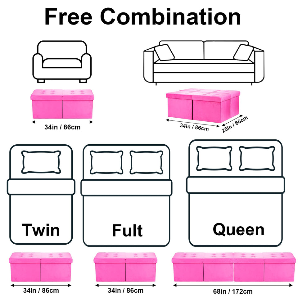 AmasSmile Footrest Ottoman Bench with Storage,34Inch Black Leather Footstool, Coffee Table, Padded Seat, Storage Chest,Blanket Store with Flipping Lid for Livingroom and Bedroom