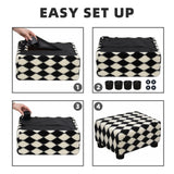 CAROLMADE Small Foot Stool Ottoman Footstool with Legs Under Desk Footrest for Living Room Bedroom and Office, Soft Ivory White