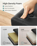 SONGMICS MAZIE Collection - 30 Inches Storage Ottoman Bench with Flipping Lid, Storage Chest Footstool, Load 660 lb, for Entryway, Living Room, Bedroom, Synthetic Leather, Black ULSF45BK