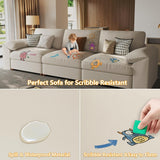 EASE MOOSE Leather Sectional Couch, Oversized Modular Sectional Sofas, Wide Deep Seat Modular Couch, Scratch Resistant Faux Leather Material, L Shaped Sofa for Big Spaces,Beige