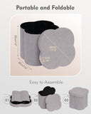 B FSOBEIIALEO Storage Ottoman Cube, Flowers Shaped Ottomans with Storage Foot Stool Footrest for Lving Room, Boucle Ottoman Seat for Dorm Room,Faux Teddy Fur, Cream White 12.6"x12.6"x12.6"