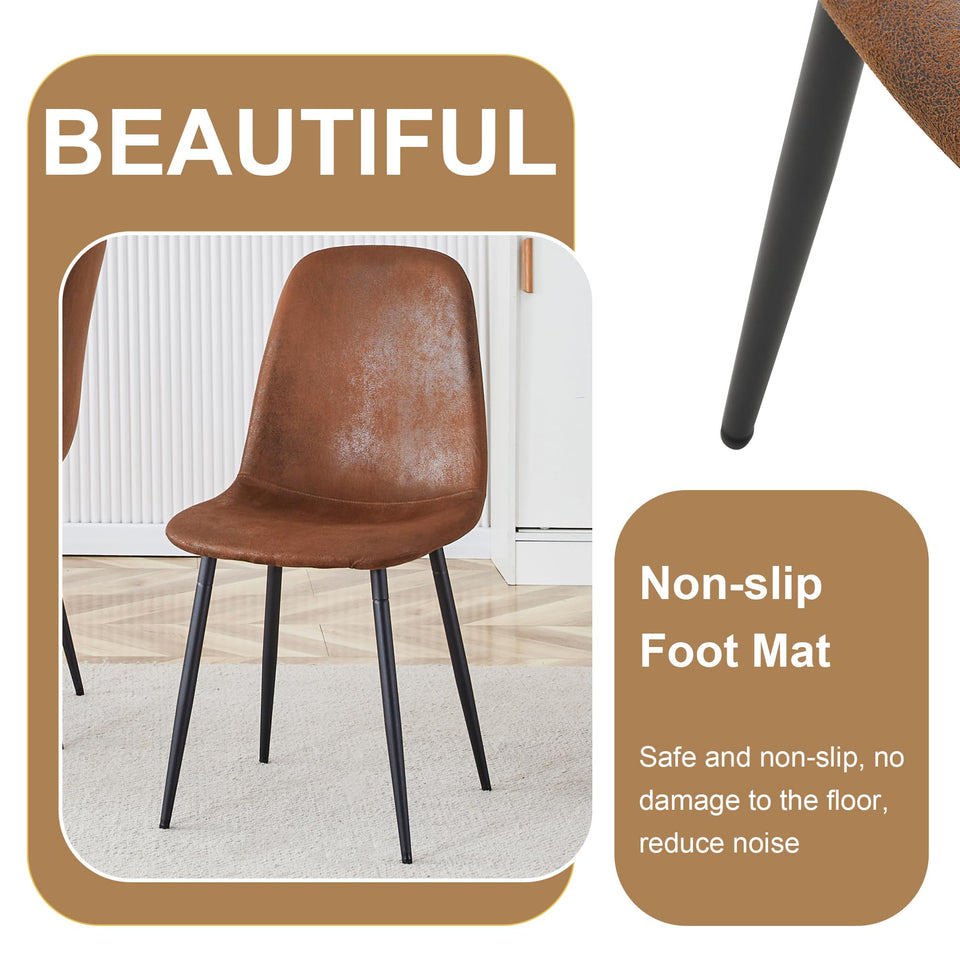 MUUOKY Dining Table Set for 4, Modern 55'' Wood Dinette Table Set for 4 with Fabric Dining Chairs,Table and Chairs Set of 4,Ideal for Kitchen Dining Room