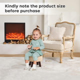 oakvivo 13in Small Foot Stool Ottoman, Round Faux Leather Foot Rest for Couch, Under Desk Pouf Footstool Footrest with Non-Skid Rubber Legs for Ling Room, Bedroom, 13''L x 13''W x 10.2''H, Green