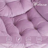 Welnow Lazy Chair with Ottoman, Modern Lounge Accent Chair with Armrests and a Side Pocket, Leisure Sofa Armchair, Reading Armchair with Footrest for Small Space, Dark Grey