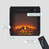 Walker Edison Chloe Reeded TV Stand with Fireplace Insert, 75 Inch, 70 Inch, Coastal Oak