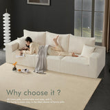 Boneless Sectional Cloud Couch Sofa for Living Room, 112" U-Shaped Modular Modern Lounge Sleeper Black Couches with Chaise, No Assemble, Cordury Compression Upholstered Sofas