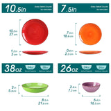 vancasso Bonita Dinnerware Set 24 Pieces Blue Stoneware Service for 6, Handpainted Spirals Pattern Stoneware Combination Set