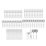 Oneida Silverware Set For 12, Moda 65-Piece Fine Flatware Set with Serving Utensils, Service For 12, 18/10 Stainless Steel, Dishwasher Safe For home, Knives Spoons and Forks Set (Silver, 65 pieces)