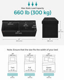 SONGMICS MAZIE Collection - 43 Inches Folding Storage Ottoman Bench, Ottoman Foot Rest, End of Bed Bench, Storage Chest, Load 660 lb, for Living Room, Bedroom, Entryway, Dark Gray ULSF77K