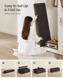 SONGMICS MAZIE Collection - 43 Inches Folding Storage Ottoman Bench, Ottoman Foot Rest, End of Bed Bench, Storage Chest, Load 660 lb, for Living Room, Bedroom, Entryway, Dark Gray ULSF77K