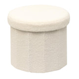 B FSOBEIIALEO Storage Ottoman Cube, Flowers Shaped Ottomans with Storage Foot Stool Footrest for Lving Room, Boucle Ottoman Seat for Dorm Room,Faux Teddy Fur, Cream White 12.6"x12.6"x12.6"