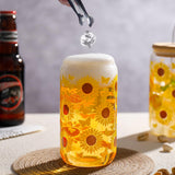 DWTS DANWEITESI Glass Cups with Lids and Straws 4 pcs,16oz Drinking Glasses Set for Coffee Bar Accessories,Iced Coffee Cups with Lids,Matcha Cup Glass Tumbler Reusable for Gifts