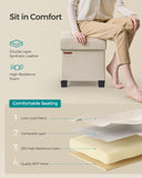 SONGMICS 15 Inches Cube Storage Ottoman, Bedroom Bench with Storage, Foot Stool with Feet, Holds Up to 660 lb, Dark Gray ULSF14GYZ