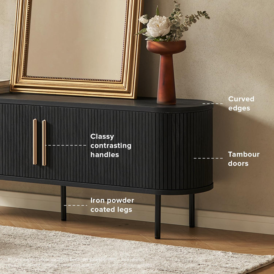 mopio Ensley TV Stand, Mid Century Modern for 55/60/65 inch TV, Farmhouse TV Stand, Entertainment Center with Storage, TV and Media Console for Living Room (Walnut, 59" Tall)