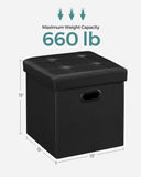 SONGMICS MAZIE Collection - 30 Inches Storage Ottoman Bench with Flipping Lid, Storage Chest Footstool, Load 660 lb, for Entryway, Living Room, Bedroom, Synthetic Leather, Black ULSF45BK