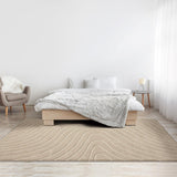 LUXE WEAVERS Modern Geometric Wave Cream 9x12 Area Rug
