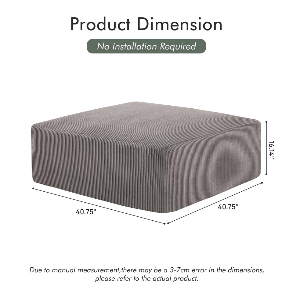 Boneless Sectional Cloud Couch Sofa for Living Room, 112" U-Shaped Modular Modern Lounge Sleeper Black Couches with Chaise, No Assemble, Cordury Compression Upholstered Sofas