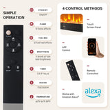 oneinmil 80" Fireplace TV Stand, 50 Inch Electric Fireplace & Modern Entertainment Center, TV Console with Adjustable Shelf & Glass Door for TVs Up to 90", Fire Place TV Stands for Living Room, Black