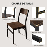 iPormis 7-Piece Dining Table Set with 6 Chairs, 63" Extendable Kitchen Table & Chairs Set for 4-6, Dining RoomTable with Solid Metal Frame & MDF Board, Perfect for Small Space, Easy Assembly, Walnut