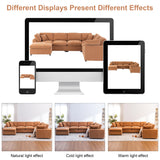 Tmsan 129.3" Oversized Modular Sectional Sofa, U Shaped Couch with Movable Ottoman, Large 7 Seat Corner Couches for Living Room, Spacious Space, Beige