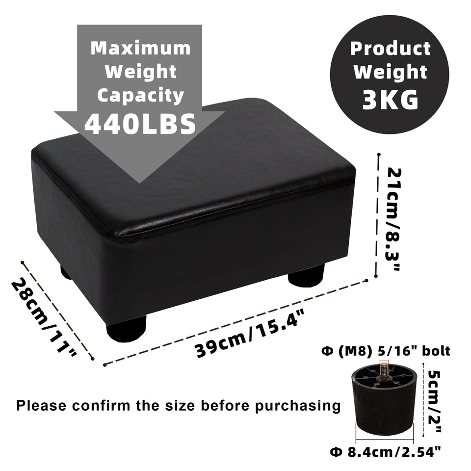 CAROLMADE Small Foot Stool Ottoman Footstool with Legs Under Desk Footrest for Living Room Bedroom and Office, Soft Ivory White