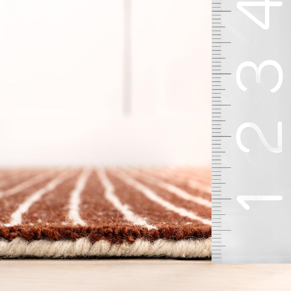 Rugs USA 8'6" x 11'6" Melrose Checked Wool Indoor Area Rug, Contemporary Farmhouse Cream for Living Room, Bedroom, Office, Entryway, Hallway