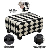 CAROLMADE Small Foot Stool Ottoman Footstool with Legs Under Desk Footrest for Living Room Bedroom and Office, Soft Ivory White