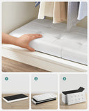 SONGMICS MAZIE Collection - 30 Inches Storage Ottoman Bench with Flipping Lid, Storage Chest Footstool, Load 660 lb, for Entryway, Living Room, Bedroom, Synthetic Leather, Black ULSF45BK