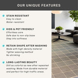 Neutral Living Room Rug - 10x14 Farmhouse Beige Brown Large Area Rug for Dining Room, Bedroom, Low Pile Lightweight Washable