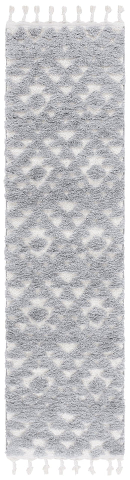 SAFAVIEH Area Rug 8x10 - Moroccan Tassel Shag Collection - Large - Ivory & Brown, Boho Design, Non-Shedding & Easy Cleaning, Plush Pile, Ideal for Living Room, Bedroom, Dining Space (MTS688A)