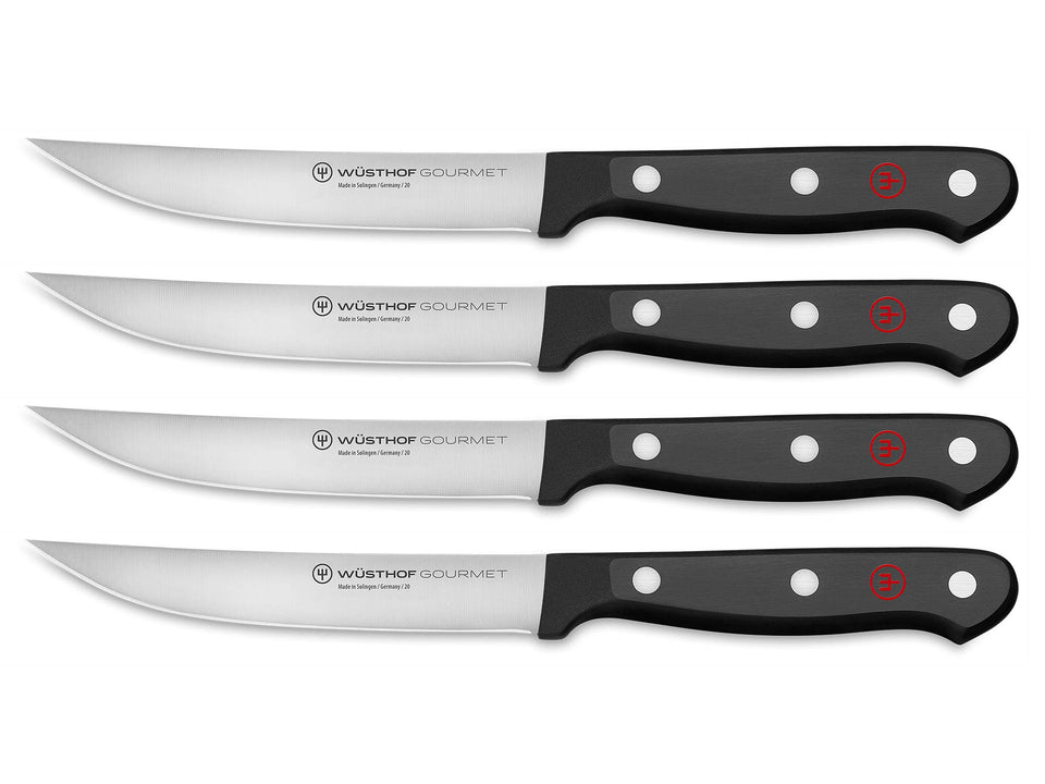 WÜSTHOF Gourmet 4-Piece Steak Knife Set, Black