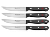 WÜSTHOF Gourmet 4-Piece Steak Knife Set, Black
