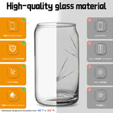 DWTS DANWEITESI Glass Cups with Lids and Straws 4 pcs,16oz Drinking Glasses Set for Coffee Bar Accessories,Iced Coffee Cups with Lids,Matcha Cup Glass Tumbler Reusable for Gifts