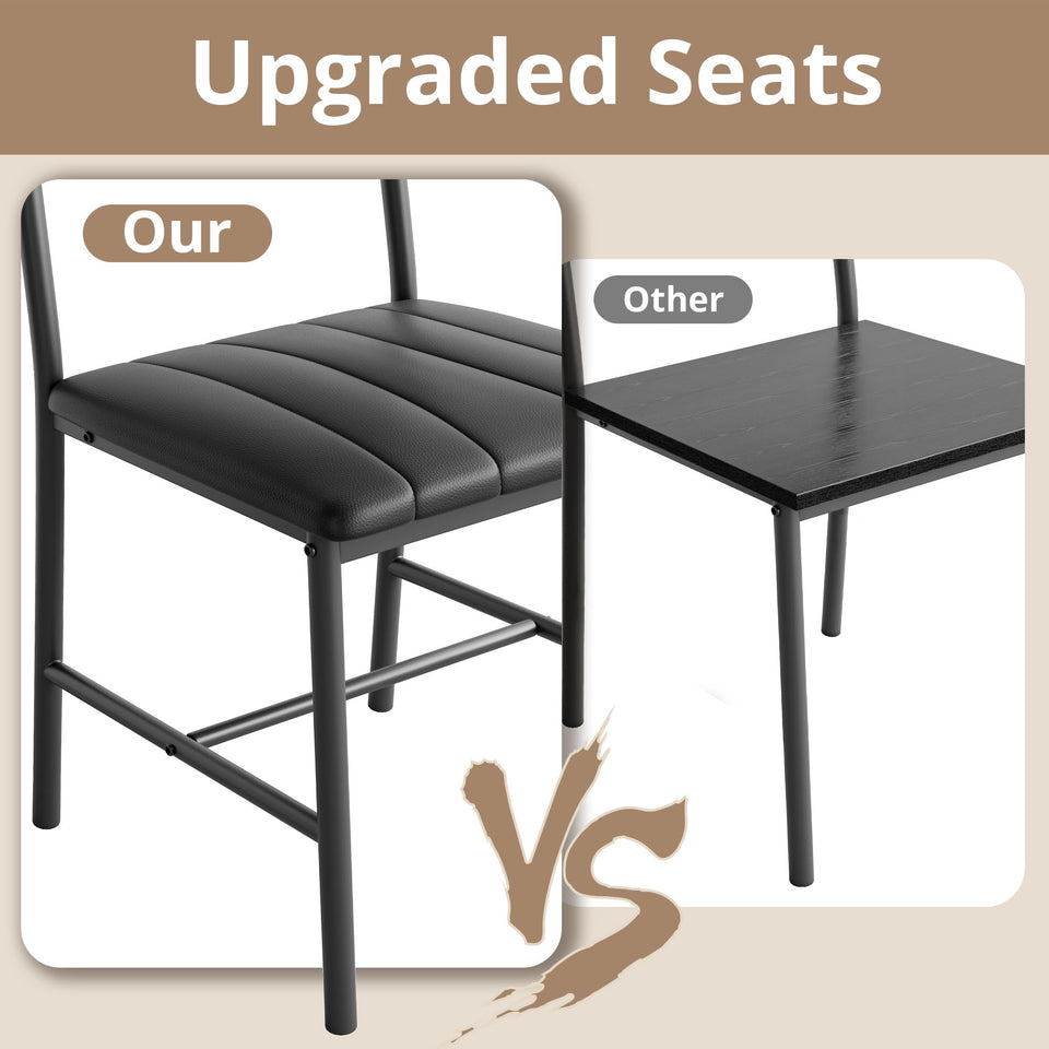 IRONCK Dining Table Set for 4, Kitchen Table with Upholstered Bench and 2 Chairs, Kitchen Table and Chairs Set for Small Space, Apartment, Rustic Brown