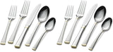 Mikasa Bravo 65-Piece Flatware Set for 12, 18/10 Stainless Steel Silverware with Full Service, Includes Forks, Knives, Spoons, and Serving Utensils