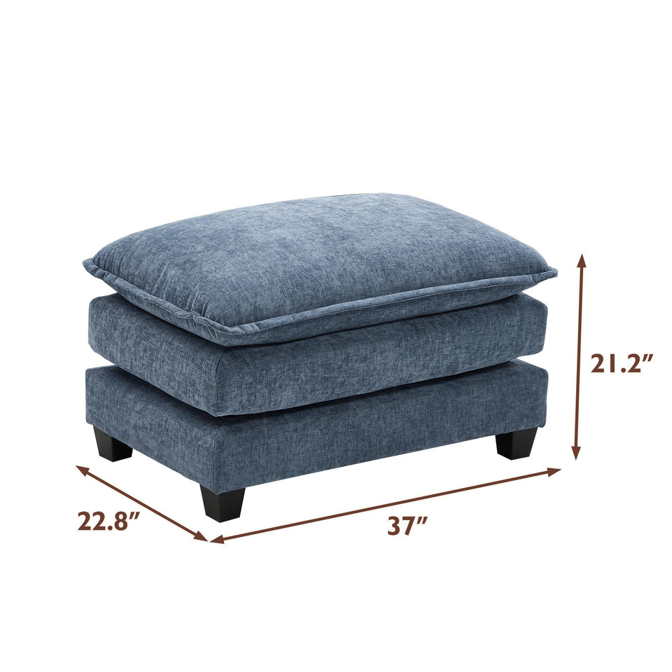 Ihanherry 146" U-Shaped Modern Sofa Modular Sectional Cloud Couch with 2 Ottoman, 6-Seat Chenille Deep Seat Sofa with 6 Pillows for Living Room, Bedroom and Apartment, Grey