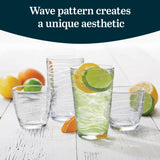 Libbey Ascent Tumbler and Rocks Drinking Glasses Set of 16, Glass Drinking Glasses with Curvature, Versatile Glassware Set for Parties and More