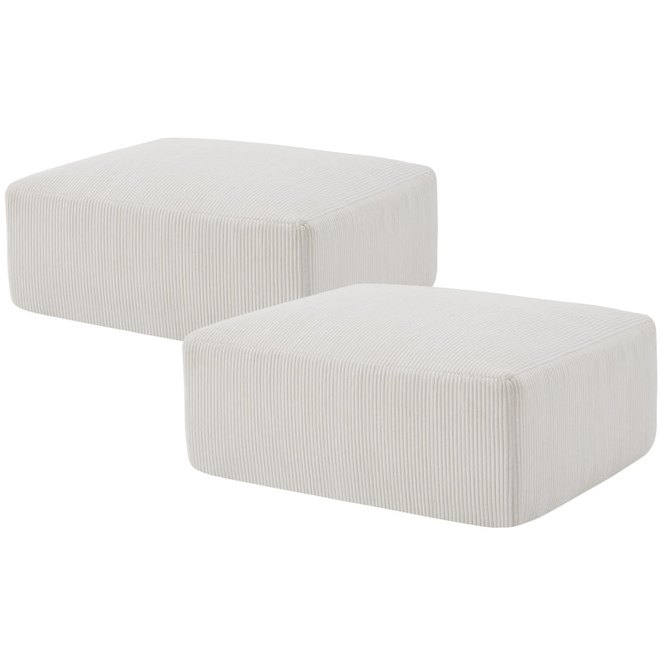 Sectional Cloud Boneless Sofa Couches for Living Room-113'' Beige 3 Seater U-Shaped Modern Lounge Couch-No Assembly Modular Corduroy Convertible Sponge Sleeper Sofas with Chaise for Home House