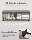 SONGMICS Storage Ottoman Bench, Foldable Foot Rest with Legs, 15 x 43 x 15.7 Inches, End of Bed Bench, Storage Chest, Load up to 660 lb, for Living Room, Bedroom, Entryway, Ink Black ULSF018B01