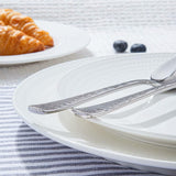 KINGSTONE Hammered Silverware Set, Flatware Set, 18/10 Stainless Steel Premium Cutlery with Unique Ripple Handles Design Mirror Polished - Dishwasher Safe (40-Piece)