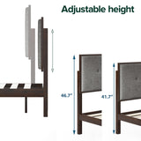 Zinus 12 Inch Solid Wood Platform Bed with Headboard/No Box Spring Needed/Wood Slat Support/Rustic Pine Finish, Queen