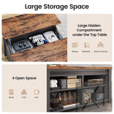 SEDETA 31.5" Lift Top Coffee Table with Storage, Square Coffee Tables for Living Room, Farmhouse Coffee Table with Large Hidden Storage Compartment and Adjustable Shelves, Black